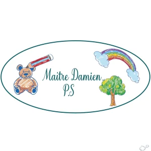 Plaque de porte de classe pour maître personnalisé arc en ciel et ourson