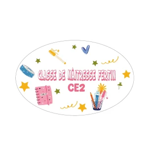 Plaque de Porte Maîtresse Objets Scolaires Personnalisée - Cadeau Enseignante