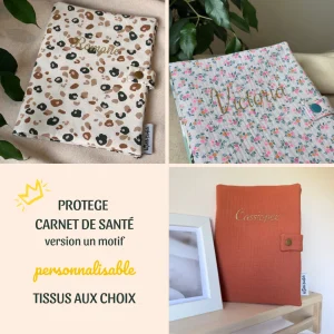 Protège carnet de santé à Personnaliser - Motif plein