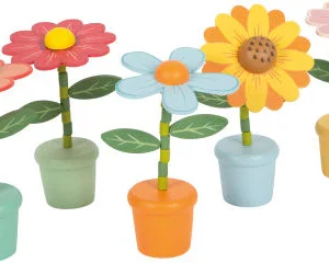 Figurine poussoir fleurs en bois 12 cm – Aléatoire