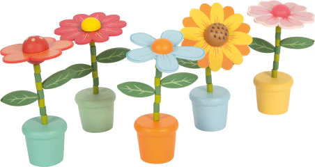 Figurine poussoir fleurs en bois 12 cm – Aléatoire