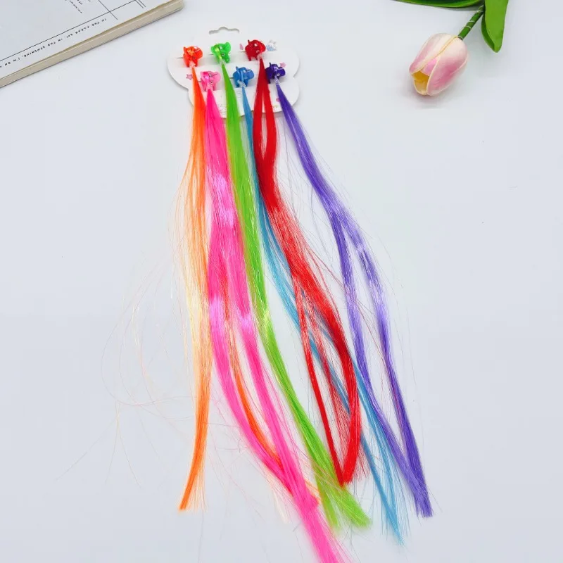 6 Extensions 32cm de cheveux colorées|motricité-créativité – Image 3