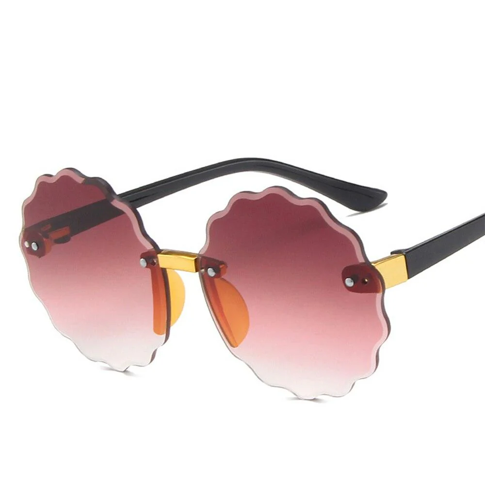 Lunettes de soleil rondes en forme de vague de fleurs pour enfants – Image 3