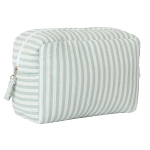 Trousse de toilette rayé vert de gris