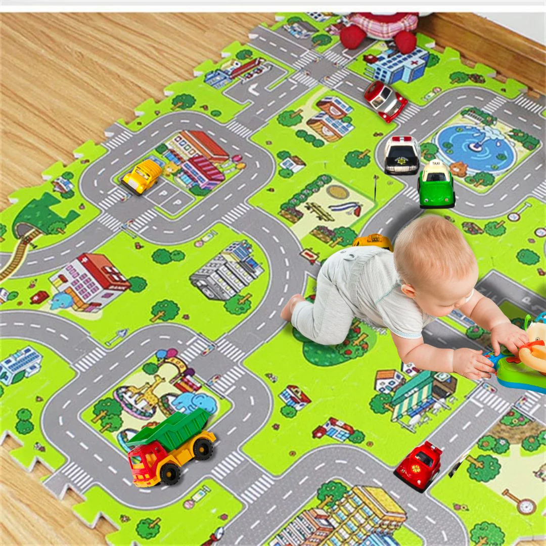 TAPIS CIRCUIT VOITURE | Tapis puzzle en mousse avec routes🧩 – Image 4