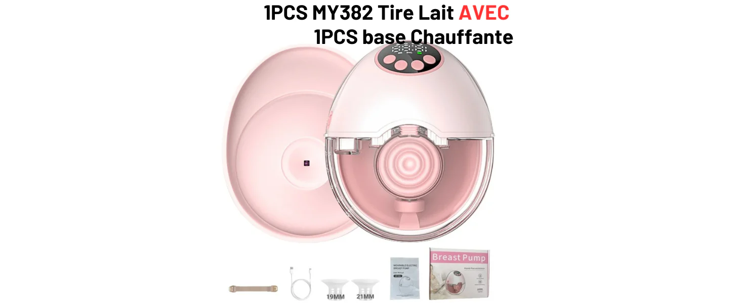 Tire Lait Electrique Main Libre, 4 Modes et 12 Niveaux, Couvercle chauffant et stérilisateur UV 2 en 1 (en option) – Image 5