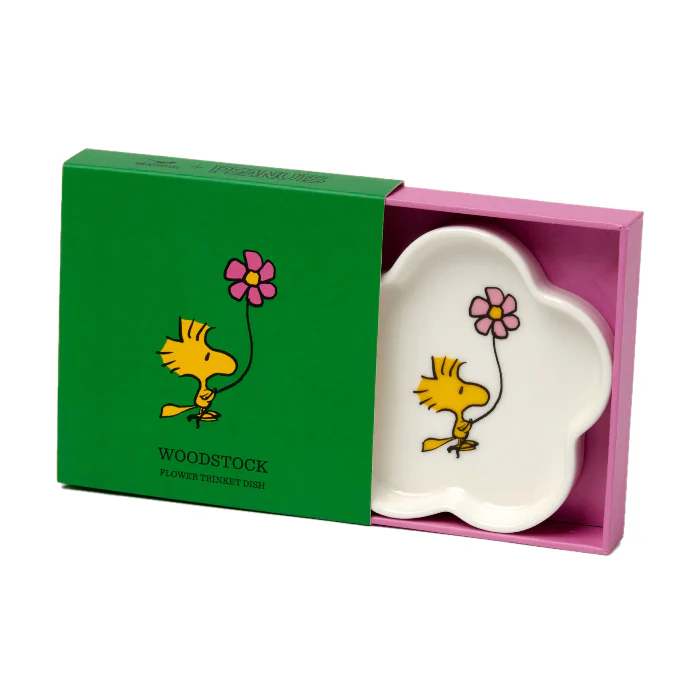 Vide-poche Snoopy Woodstock céramique fleur 10 cm