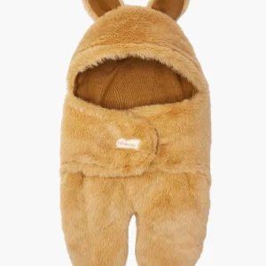 Chancelière poussette poupée Jeannot en fausse fourrure camel