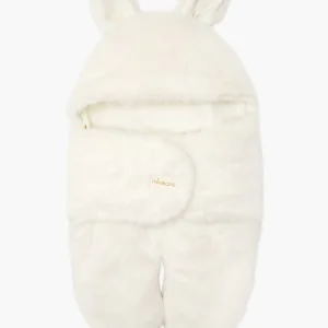 Chancelière poussette poupée Jeannot en fausse fourrure écru