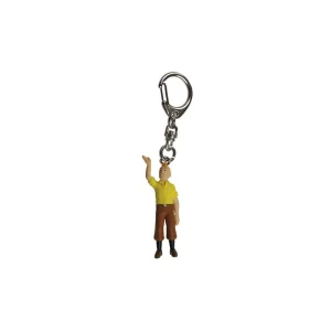 Porte-clés Tintin saluant 6 cm en plastique