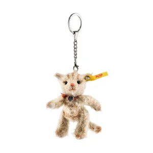 Porte-clés chat Steiff Classic mohair 10 cm articulé beige