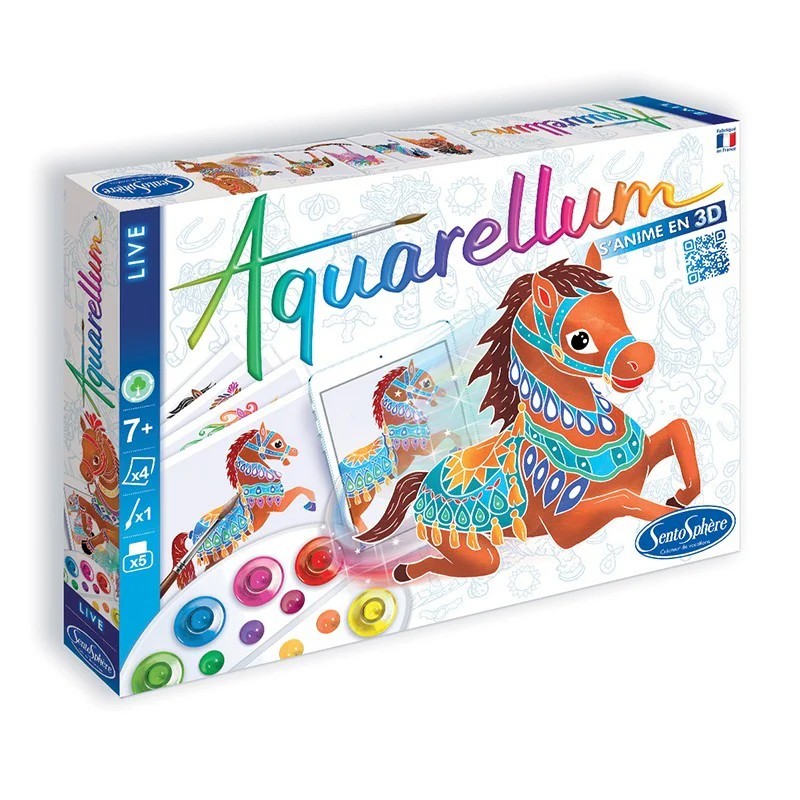 Aquarellum 3D Chevaux - Coffret peinture aquarelle enfants