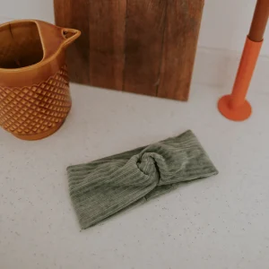 bandeau velours kaki - 6/36 mois