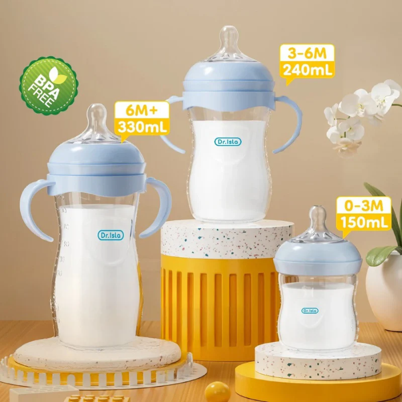 Biberon Anti-colique - avec poignée - sans BPA 150/240/330ML Dr Isla