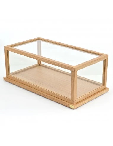 Boîte vitrine 1/12 voitures en verre et chêne FSC