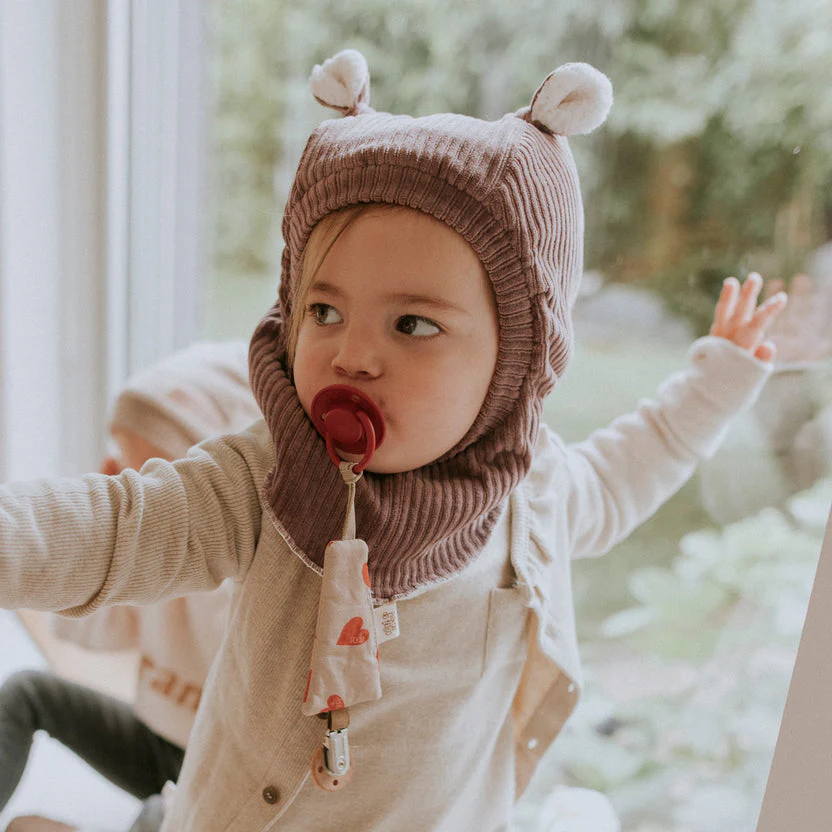 Cagoule velours parme - 9/18 mois – Image 2