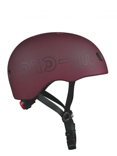 Casque trottinette enfant rouge taille M 52-56 cm LED