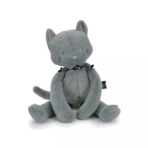 Peluche Chat Méloé bleu-gris 56 cm – fabriquée en France