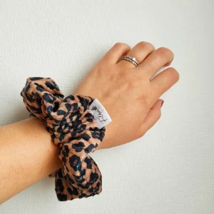 Chouchou Léopard Velours Côtelé