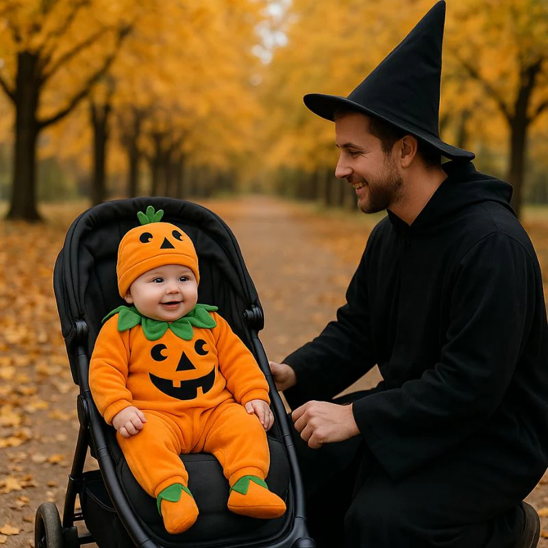 Déguisement citrouille bébé | Ensemble barboteuse bébé pour Halloween 🎃 – Image 2