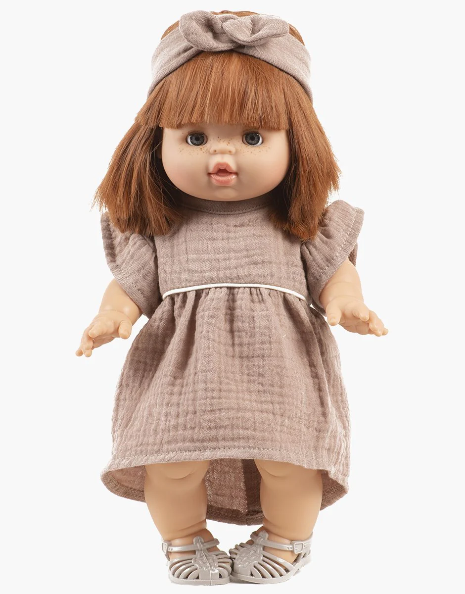 Gordis - Robe Daisy et son headband à noeud rond en gaze de coton moka – Image 2
