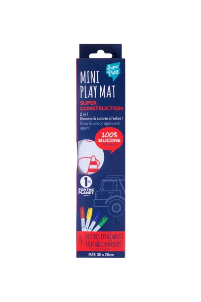 Coloriage nomade: Mini Playmat CONSTRUCTION-4 feutres inclus – Image 4