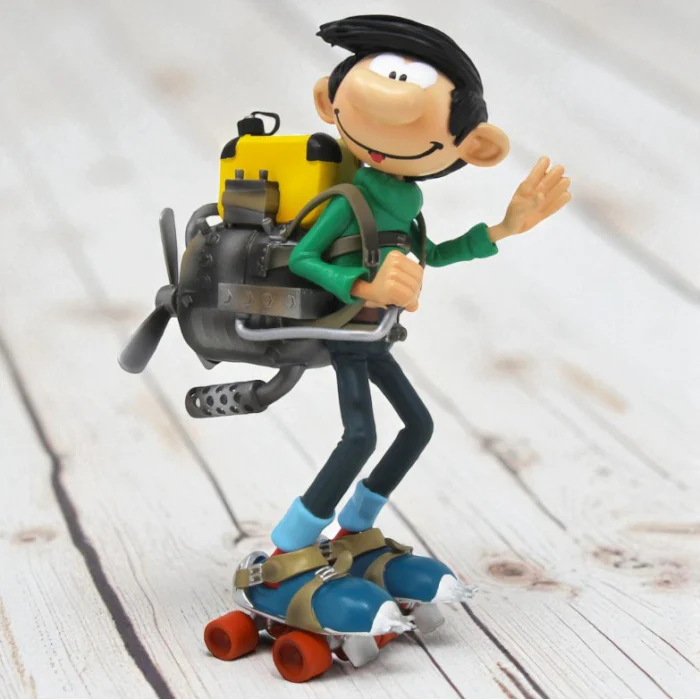 Gaston Lagaffe Figurine Résine Moteur sur Patins à Roulettes – Image 6