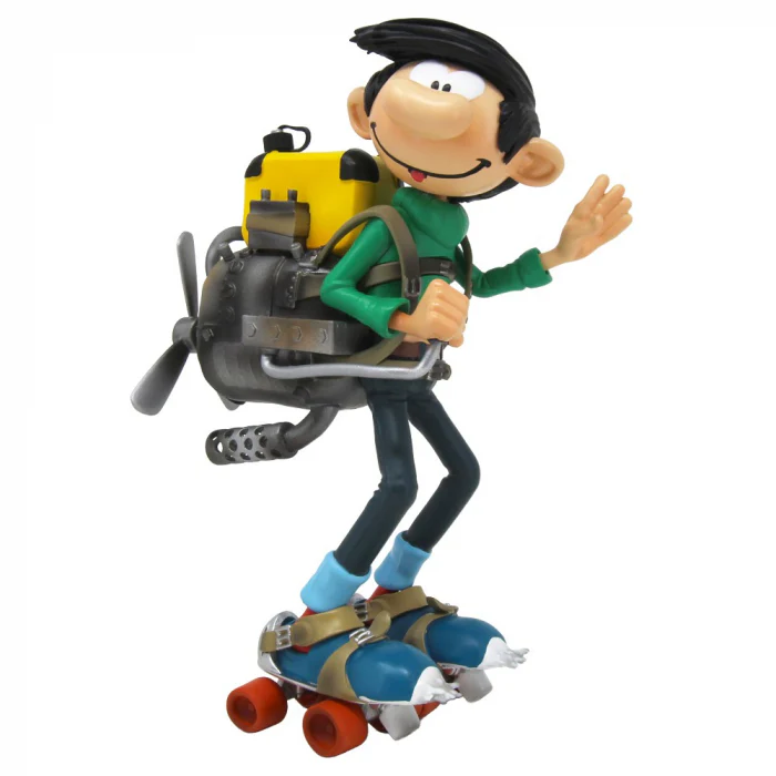 Gaston Lagaffe Figurine Résine Moteur sur Patins à Roulettes