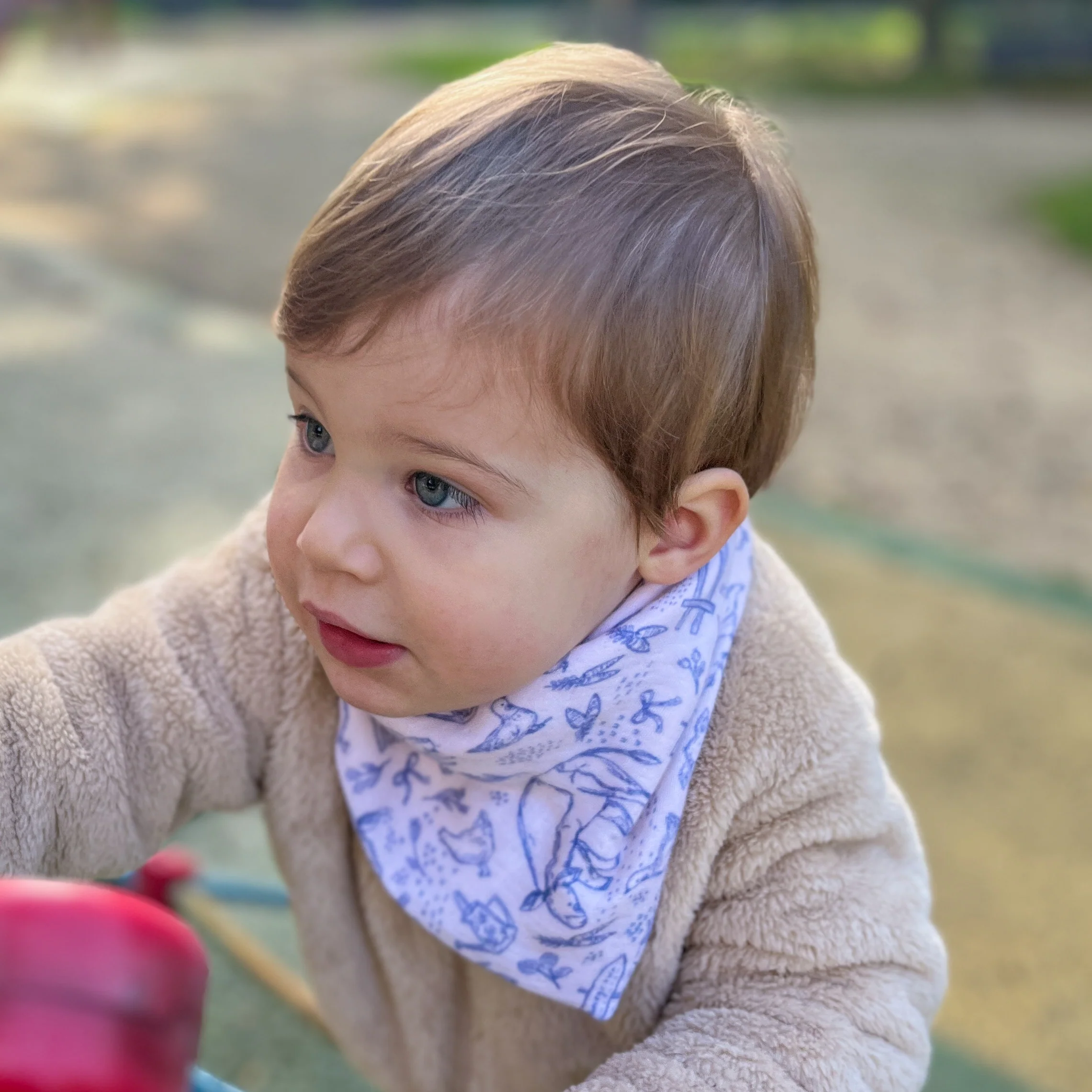 Foulard enfant en quadruple gaze de coton – Motif Animaux de la Ferme – Image 2