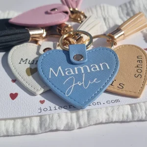 Porte clé Cœur simili cuir