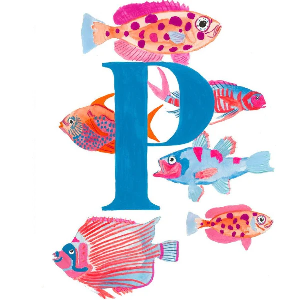 Cadre Lettre P - Alphabet Mary Clerté, inspiré d'Alice – Image 3
