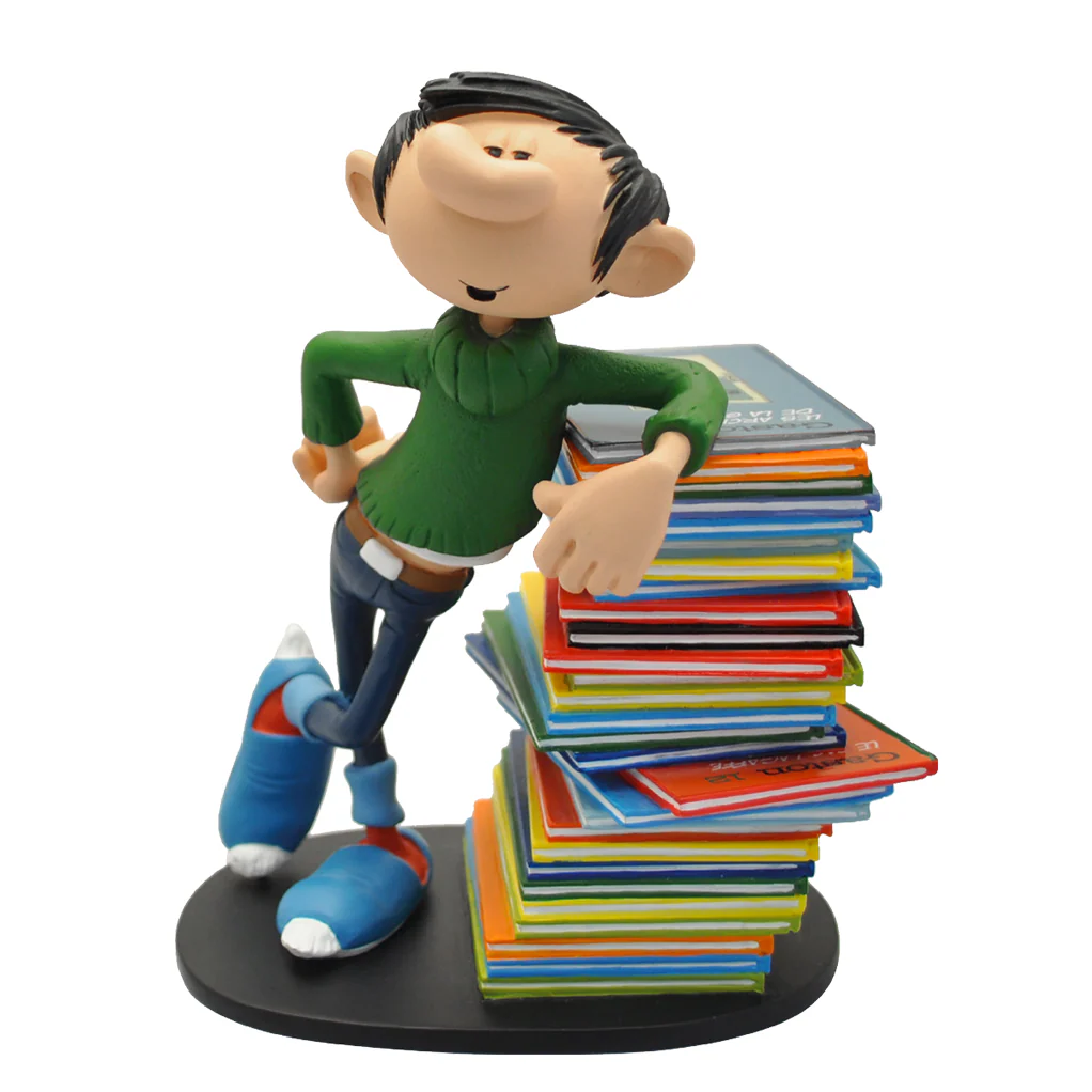 Figurine résine Gaston Lagaffe Collectoys pile d'albums