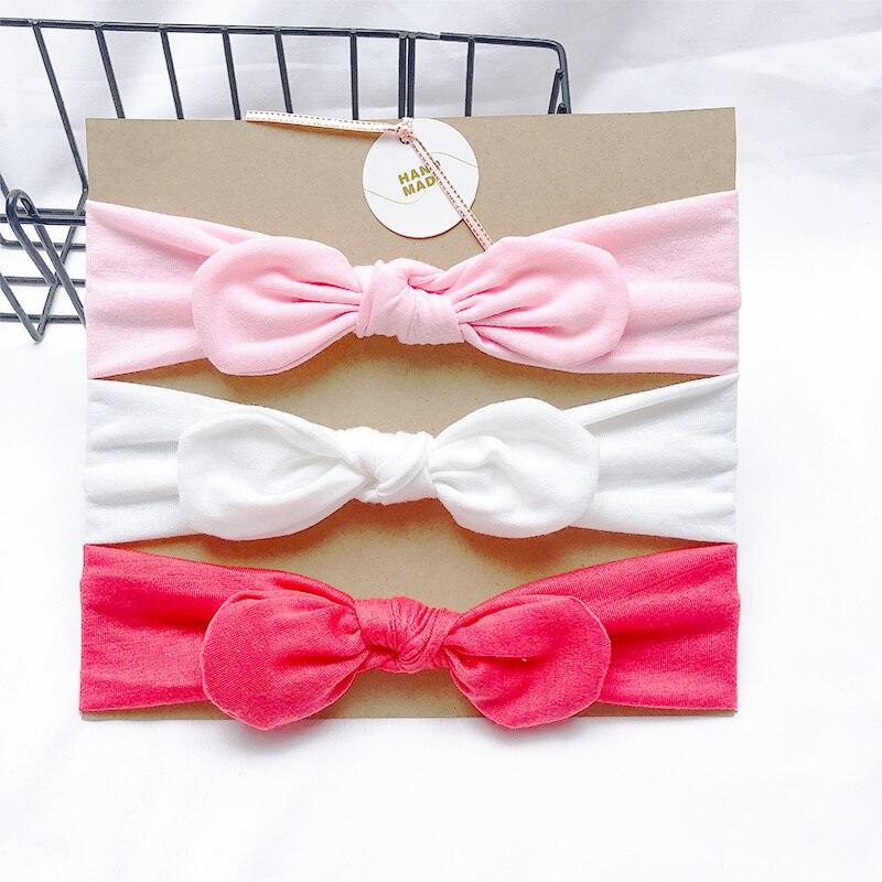Bandeau fille rose blanc et rouge (lot de 3)