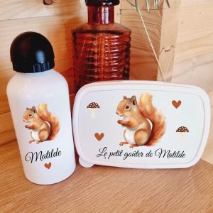 Boîte à goûter et Gourde Joli écureuil