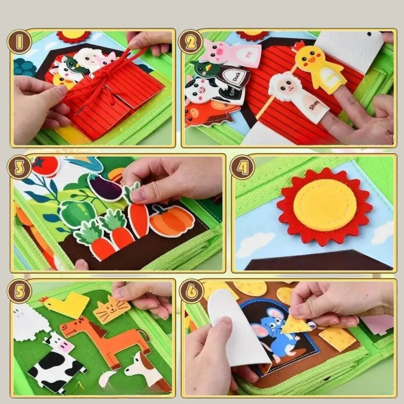 Livre pour enfant: BUSYBOOK-Histoire d'animaux de ferme (3 à 6ans)📕🐴🫑🍅 – Image 4