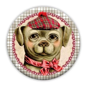 Magnet Chien rond mat 5,6 cm - Déco frigo