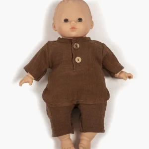 Habit Babies – Ensemble Andrea en gaze de coton choco