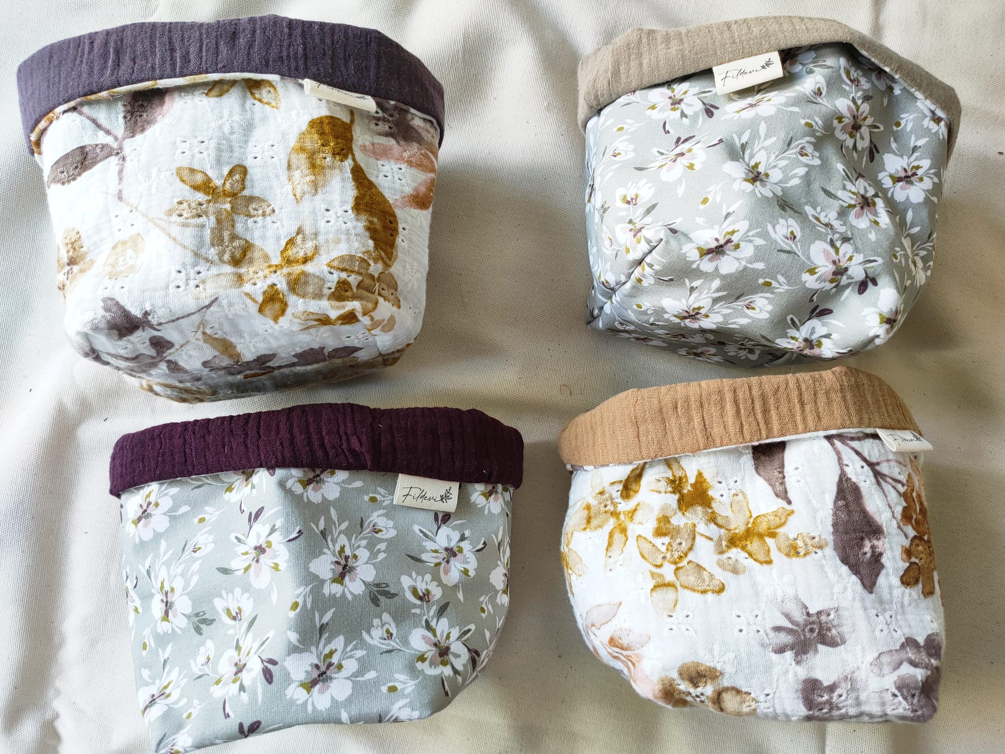 Panier Floral Brodé Moutarde – Image 3