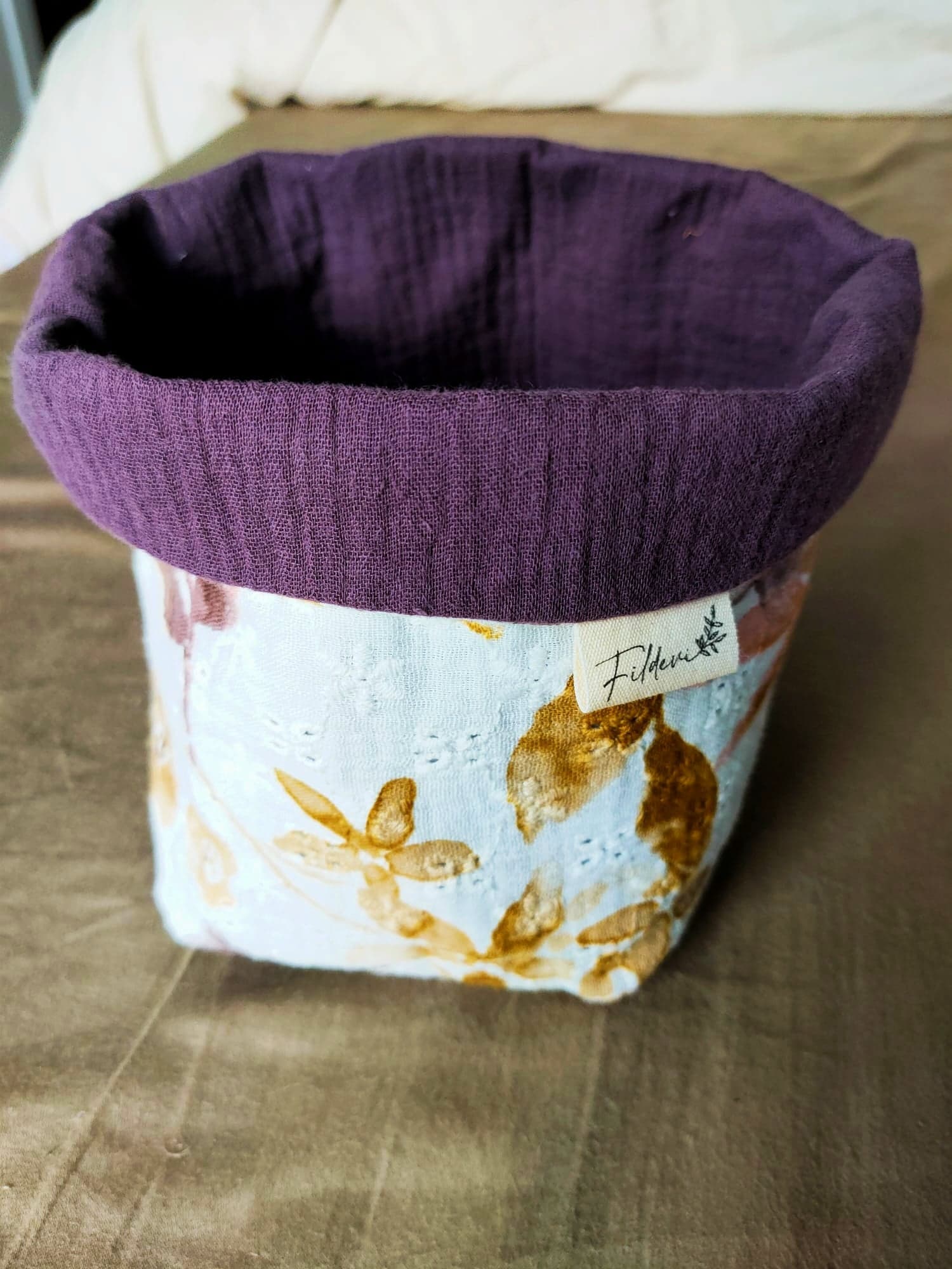 Panier Floral Brodé Violet – Image 3
