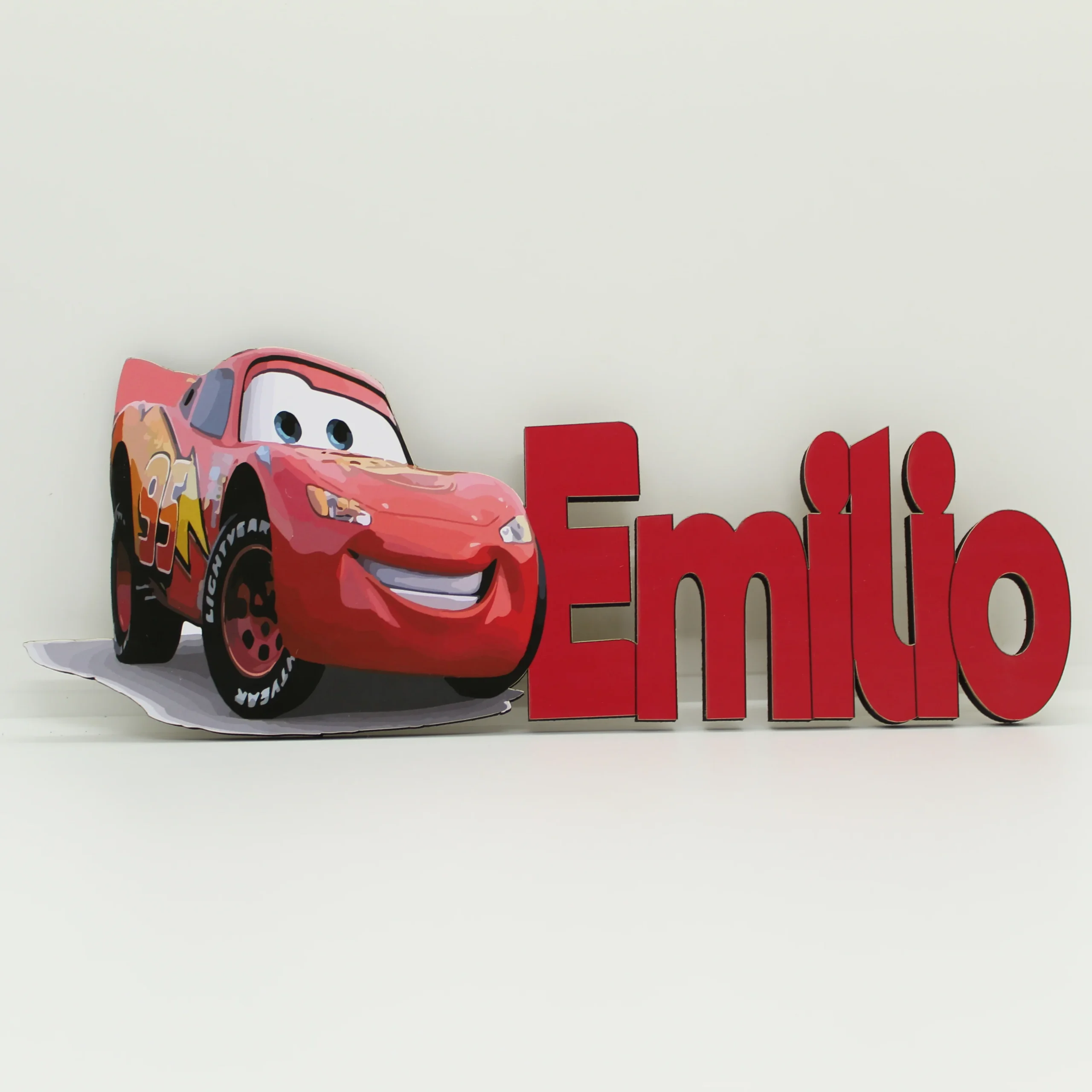 Plaque de porte décoration Cars 2 et prénom personnalisée – Image 2