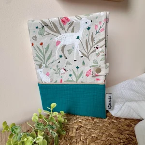 Protège carnet de santé Thème chevreaux - double gaze (avec prénom)