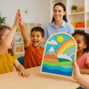 Block Puzzle en Bois Arc-En-Ciel  | Éducatif,Créatif, Polyvalent🧩