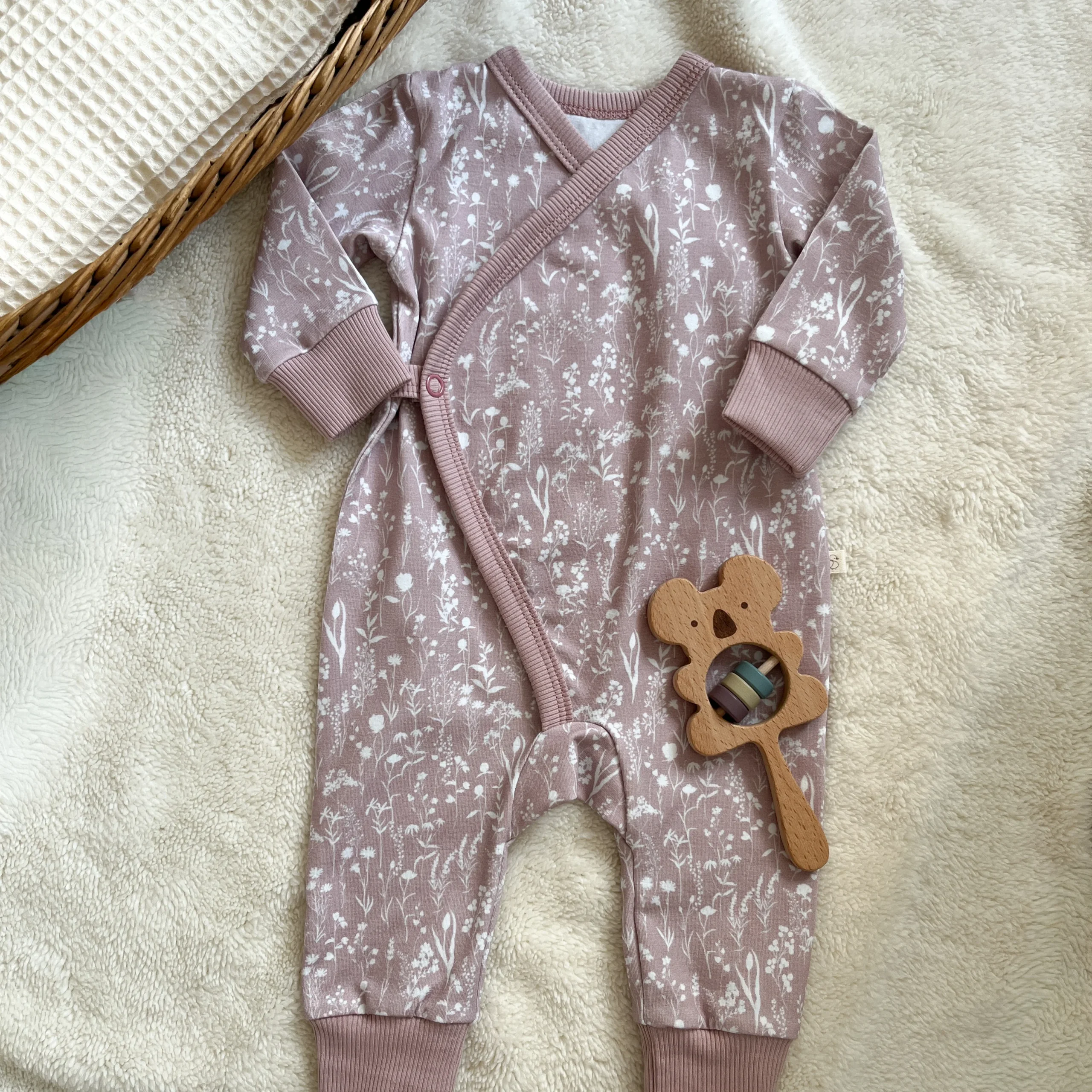 Pyjama bébé jersey imprimé Fleurs Roses