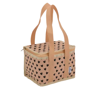 Sac de transport isotherme toile de coton - coeurs saumon