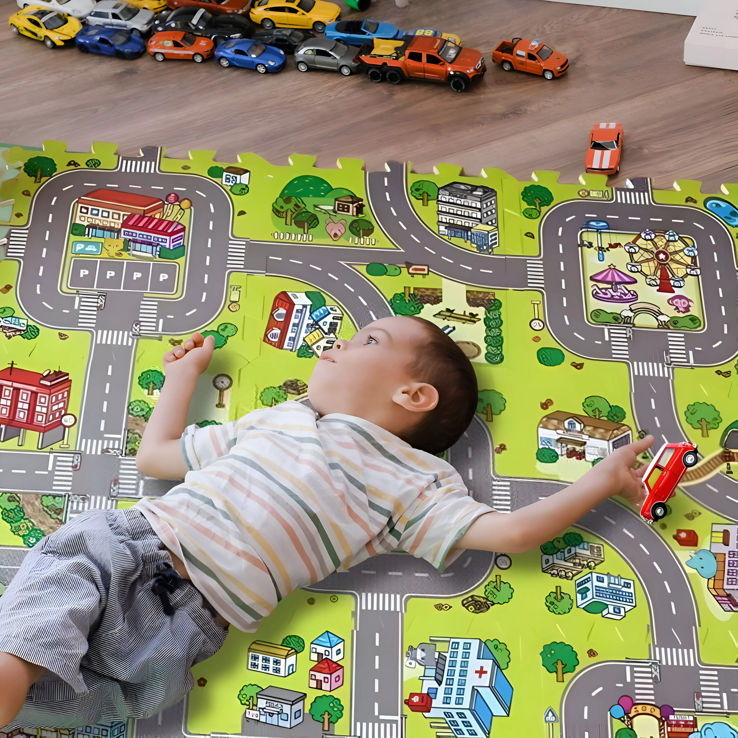 TAPIS CIRCUIT VOITURE | Tapis puzzle en mousse avec routes🧩 – Image 7