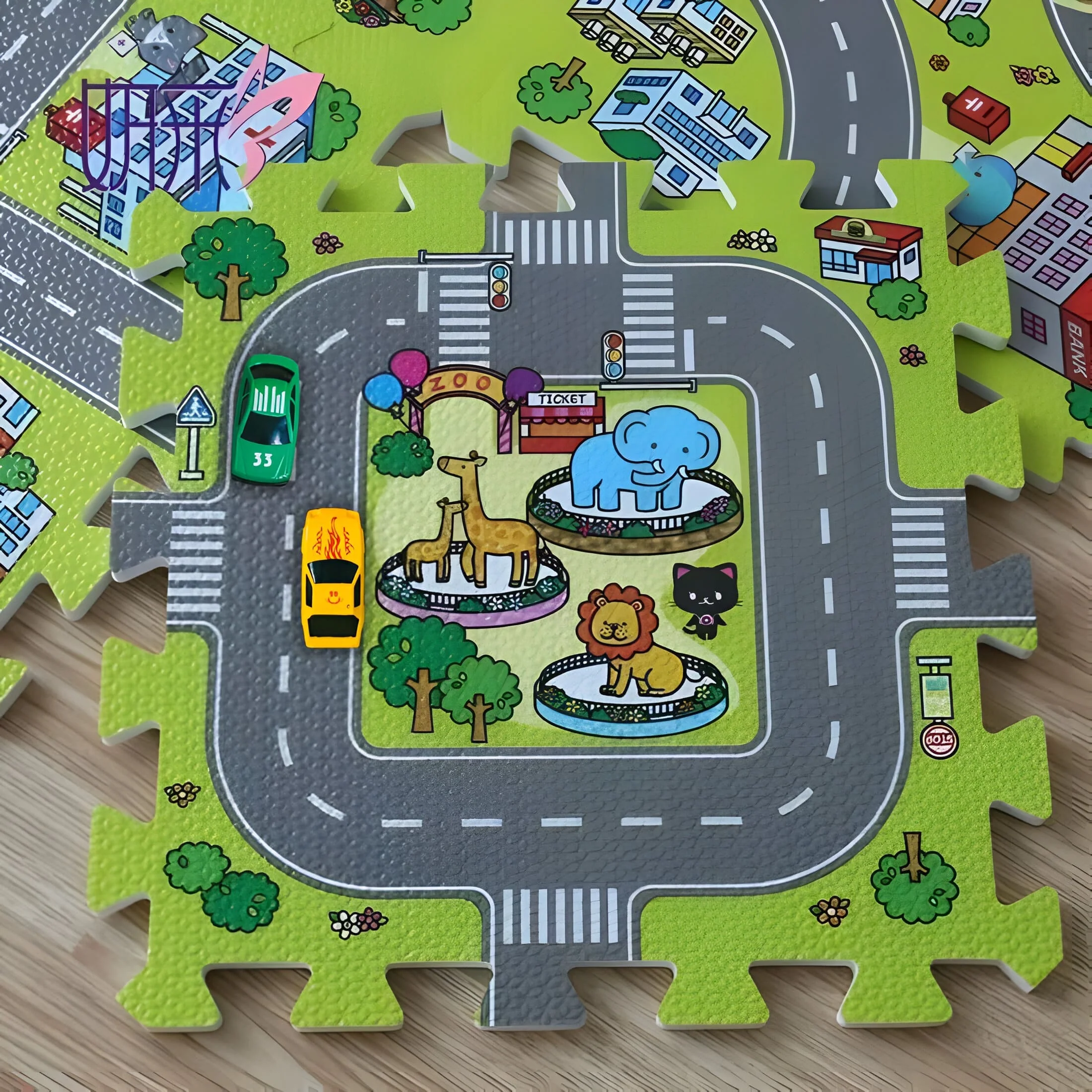 TAPIS CIRCUIT VOITURE | Tapis puzzle en mousse avec routes🧩 – Image 5