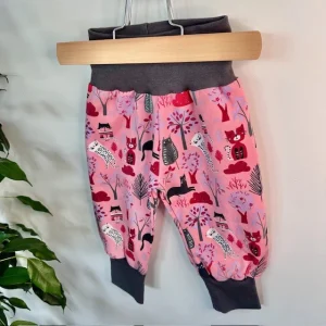 Sarouel rose motif chats