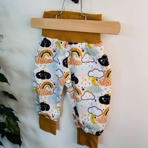 Sarouel motif nuages camel