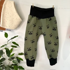 Sarouel jersey molleton raton laveur fond kaki