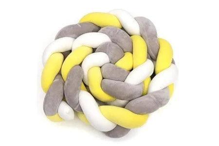 TOUR DE LIT TRESSÉ |JAUNE GRIS BLANC – Image 4
